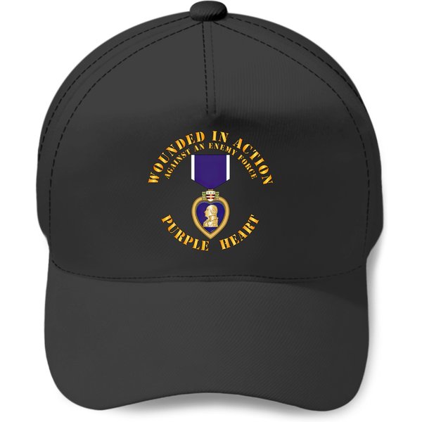 Wounded In Action Purple Heart Baseball Caps-image
