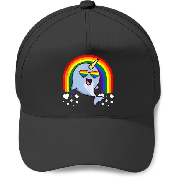 Lgbt Narwhal Whale Gay Pride Rainbow Lgbtq Cute Gift Tank Baseball Caps-image
