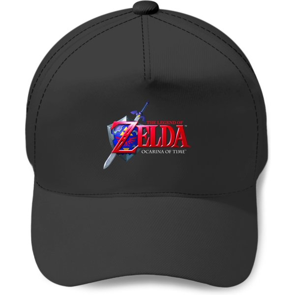 Nintendo Zelda Ocarina Of Time Logo Graphic Baseball Caps-image
