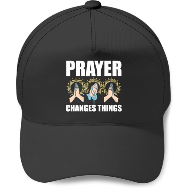 Prayer Changes Things Christian Religious Faith Praying Baseball Caps-image