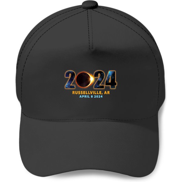 Russellville Arkansas Total Solar Eclipse 2024 Baseball Caps-image