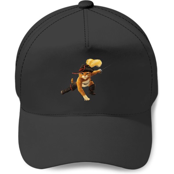 Puss In Boots Fitted V-Neck Baseball Caps-image