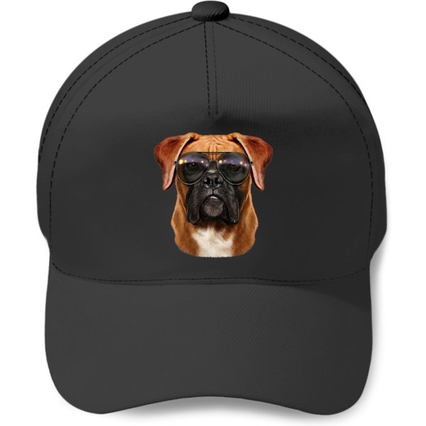 Boxer German Boxer Wearing Swag Aviator Sunglass Boxers Dog Baseball Caps