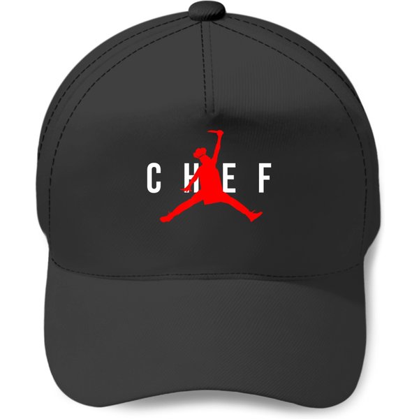 Funny Restaurant Chef - Jumping Chef Logo Baseball Caps-image