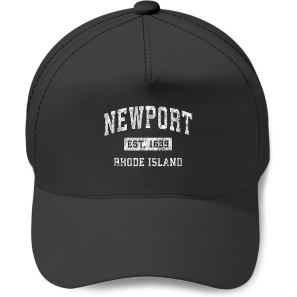 Newport Rhode Island Ri Vintage Established Print Trucker Hats-image