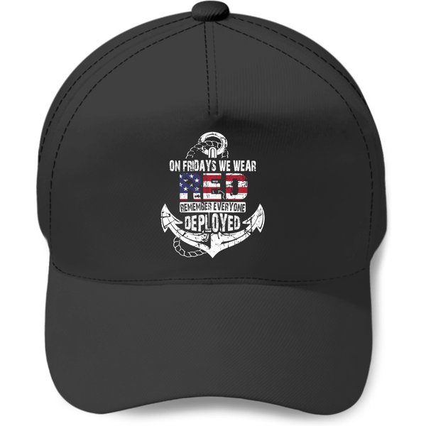 On Fridays We Wear Red Friday Navy Gift Distressed Baseball Caps