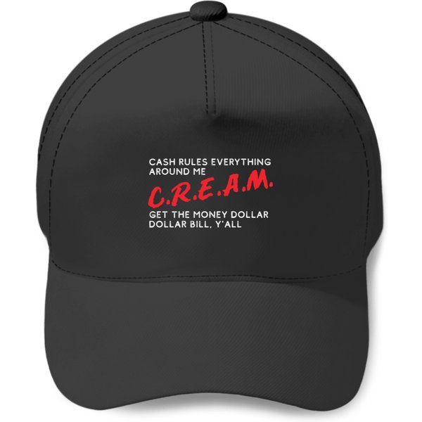 Cream Cash Rules Everything Around Me Baseball Caps-image