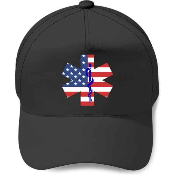 Emt American Flag Ambulance Paramedic Baseball Caps-image