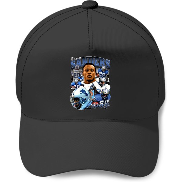 Vintage 90s Graphic Style Barry Sanders Baseball Caps Football Baseball Caps