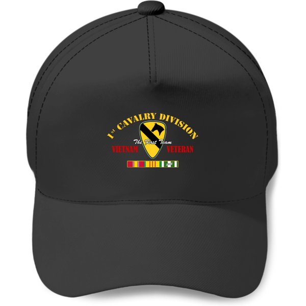 1St Cavalry Division Vietnam Veteran The First Team Veteran Baseball Caps-image