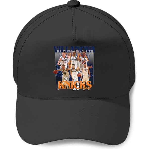 New Villanova Knicks Josh Hart, Jalen Brunson And Donte Divincenzo Vintage Graphic Unisex Baseball Caps-image