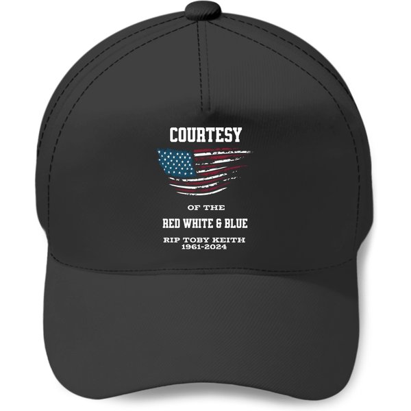 In Memory Of Toby Keith 1961 To 2024 Red White Blue Baseball Caps-image
