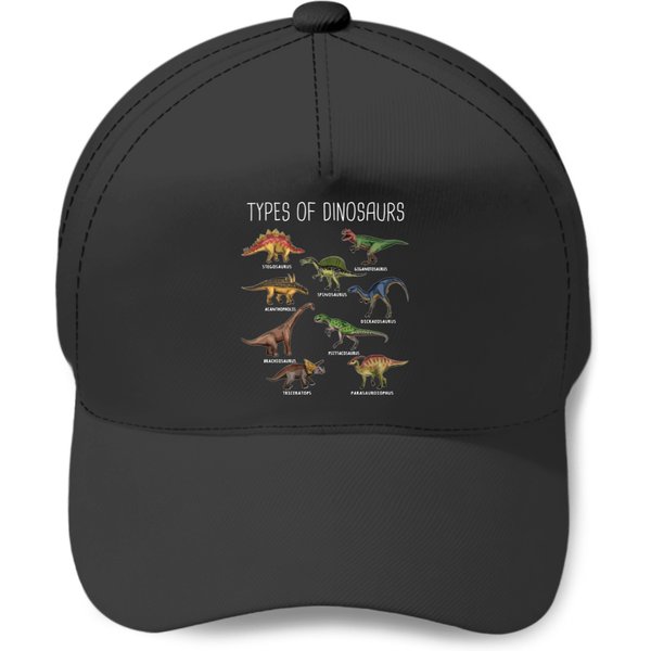 Kids Types Of Dinosaurs Dino Identification Gift - Dinosaur Lover - Baseball Caps-image