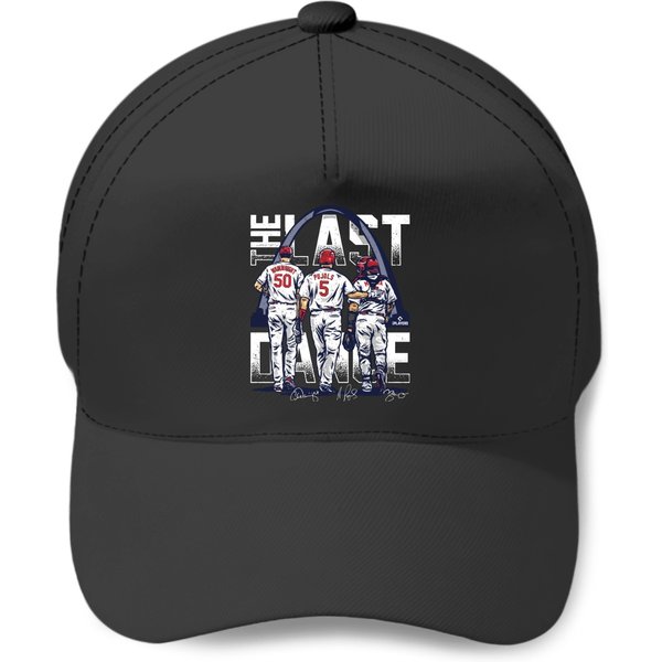Adam Wainwright Men's Cotton Baseball Caps - St. Louis Baseball Adam Wainwright Albert Pujols & Yadier Molina St. Louis Last Dance Wht
