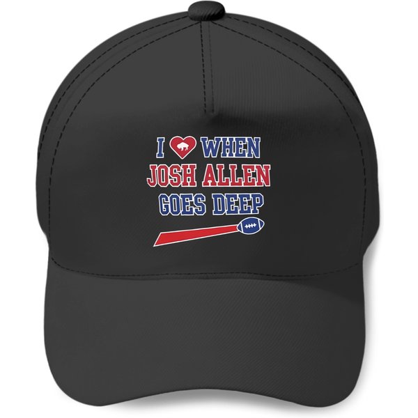 I Love When Josh Allen Goes Deep - Unisex Heavy Baseball Caps-image