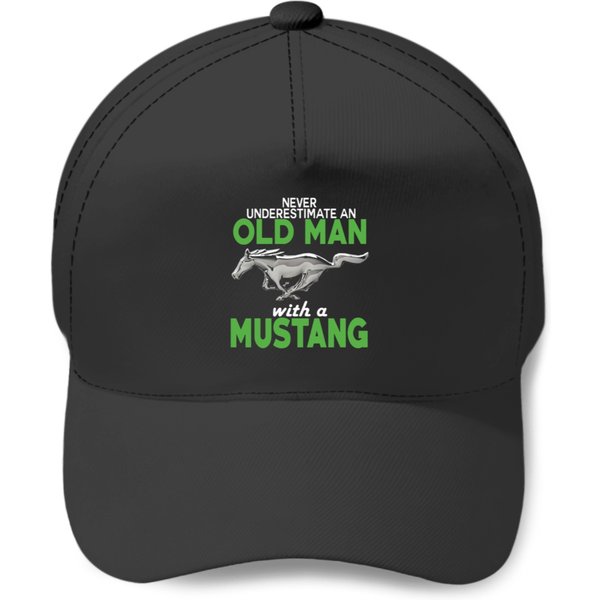 Old Man With A Mustang Baseball Caps Baseball Caps-image