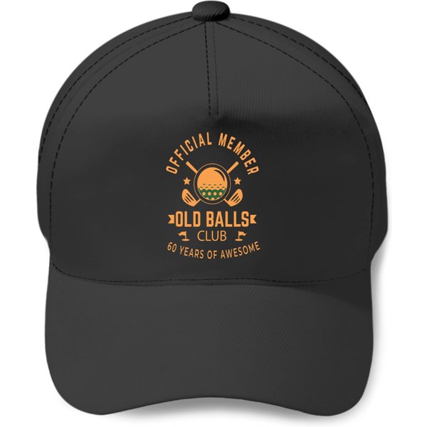 Mens Funny 60Th Birthday Old Balls Club 60 Year Old Golfer Baseball Caps-image