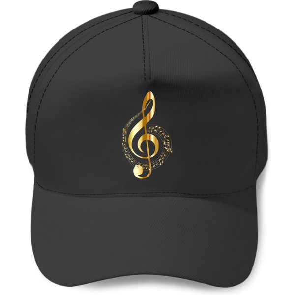 Music Note Gold Treble Clef Symbol T Musicians Baseball Caps-image