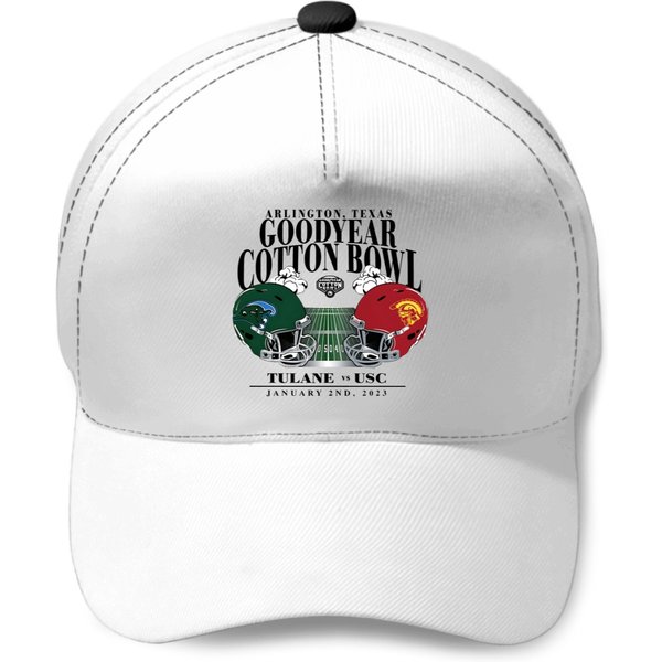 2022 Usc Trojans Vs Tulane Green Wave 2023 Cotton Bowl Matchup Baseball Caps-image