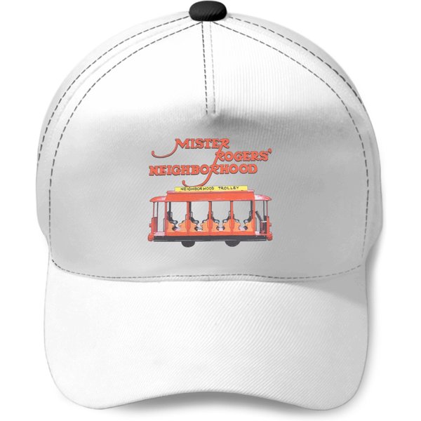 Mister Roger Neighborhood Trolly Light Blue Baseball Caps-image