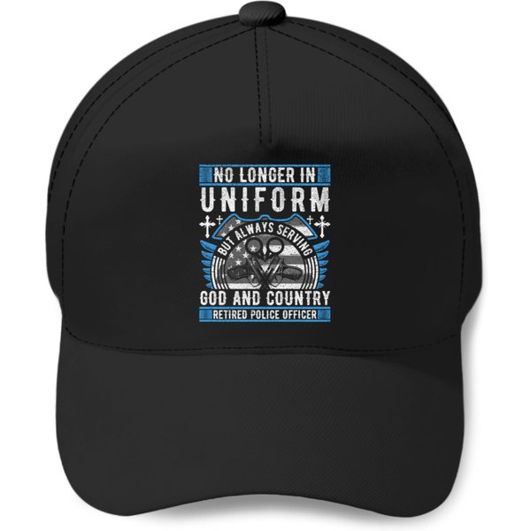 Police Officer Vintage Flag Retired Police Baseball Caps-image