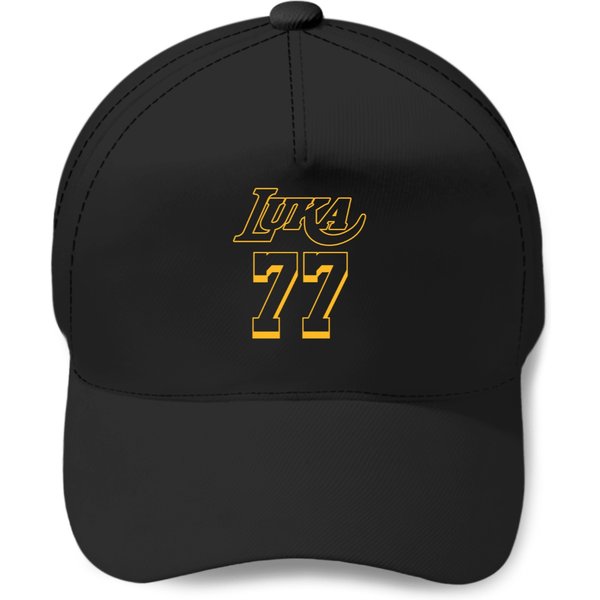 Luka Doncic 77 Los Angeles Black Jersey Baseball Caps-image