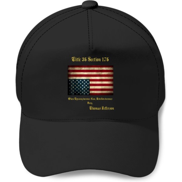 American Flag Distress Upside Down Thomas Jefferson Patriot Baseball Caps-image