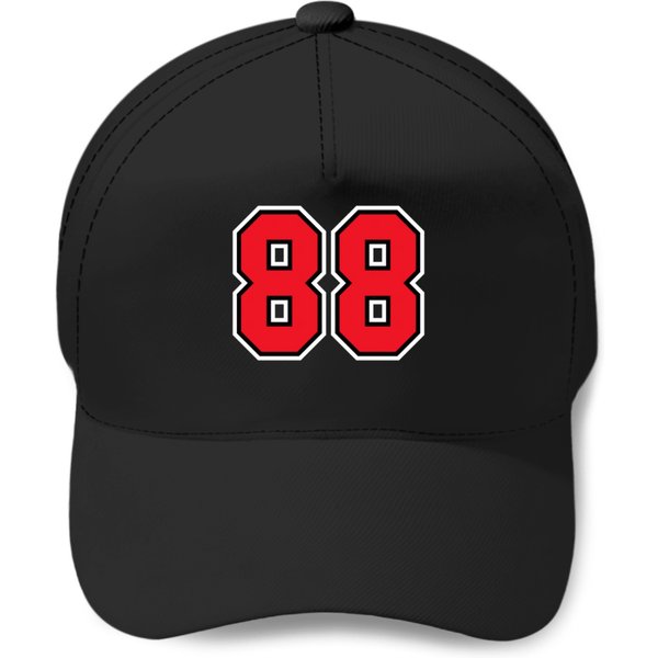 88 Black Red Eighty-Eight Number Jersey Baseball Caps-image