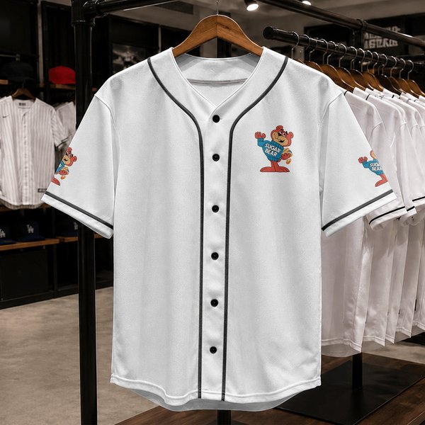 Classic Sugar Bear Super Sugar Crisp Cereal Bear Mascot Character Baseball Jerseys-image