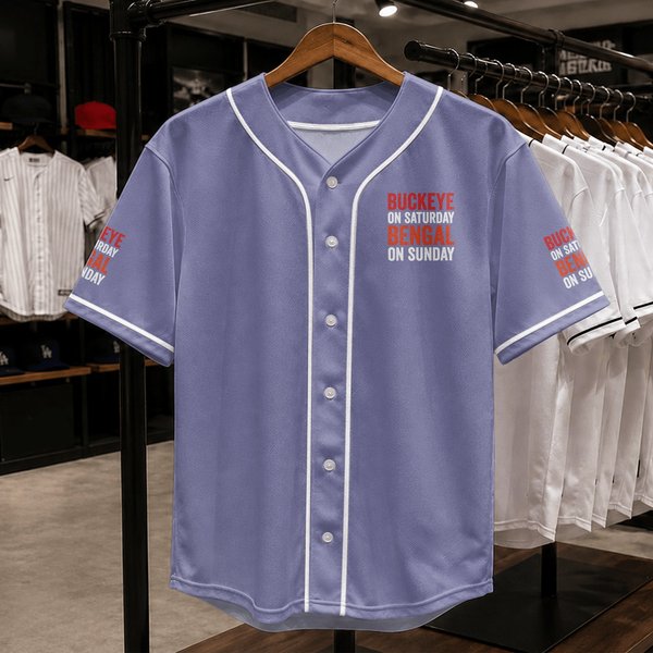Buckeye On Saturday Bengal On Sunday - Buckeye On Saturday Bengal On Sunday - Onesies Baseball Jerseys-image
