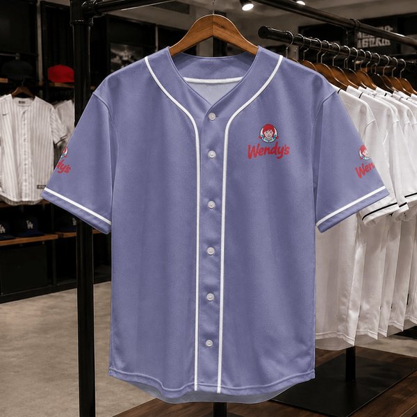 Wendys Fast Food Restaurant Logo Baseball Jerseys-image