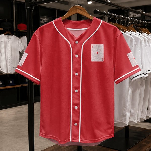 Ace Of Diamonds Playing Card Baseball Jerseys-image