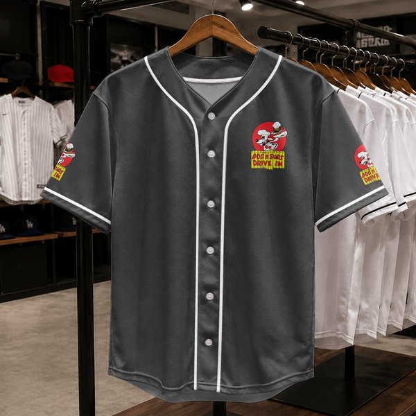 Dog N Suds Drive In Food Logo Chain Restaurant Baseball Jerseys-image