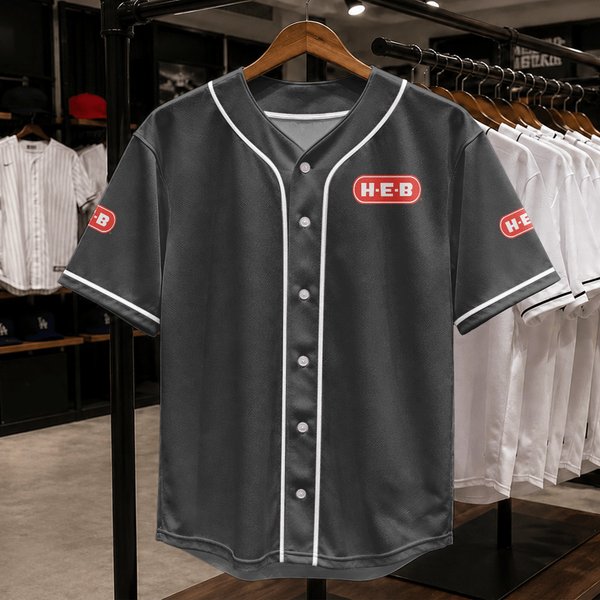 H-E-B Food Logo Chain Restaurant Baseball Jerseys-image