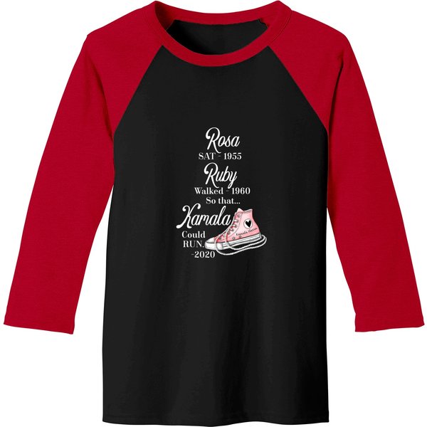 Rosa Sat Ruby Walked So Kamala Could Run Empowering Baseball Tees-image