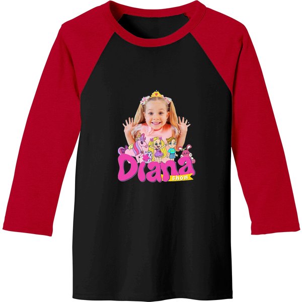The Kids Diana Show Sticker Baseball Tees-image