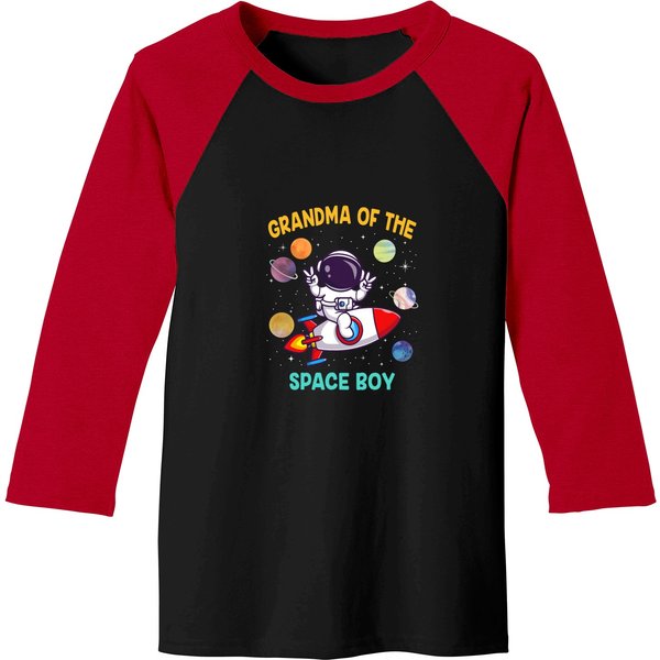 Grandma Of The Birthday Astronaut Space Boy Theme Baseball Tees-image