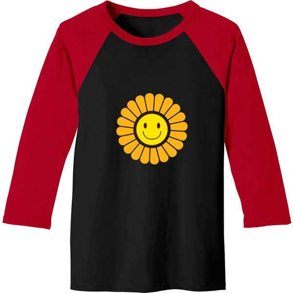 Sunflower Smile Face Happy Flower Sunflower Baseball Tees-image