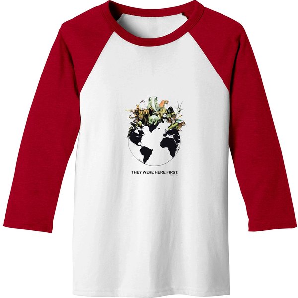 Vintage 1992 They Were Here First Animal Rights Baseball Tees-image