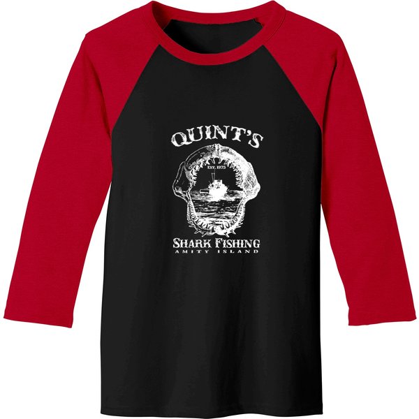 Quint S Shark Fishing Jaws Amity Island Est Fishin Baseball Tees-image
