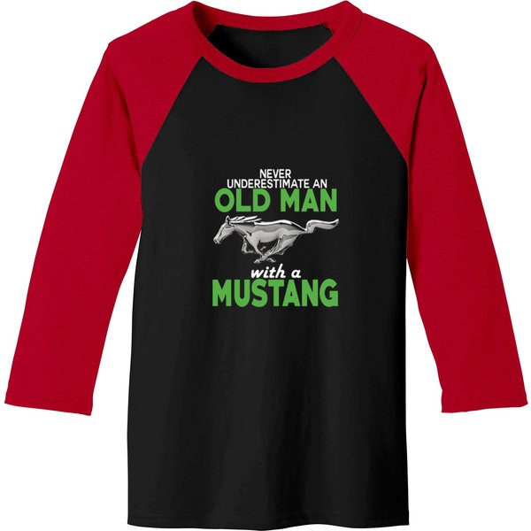 Old Man With A Mustang Baseball Tees Baseball Tees-image