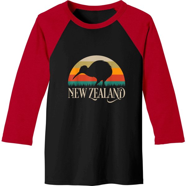 New Zealand Kiwi Vintages Bird Nz Travel Kiwis New Zealander Baseball Tees