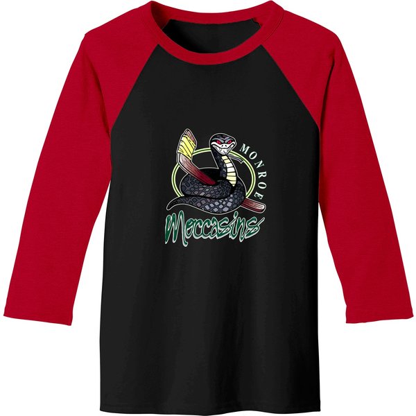 Monroe Moccasins Hockey Prospects Baseball Tees-image