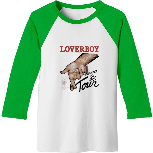 Loverboy 1979 Canadian Rock Band 1982 Get Lucky Tour Black Juniors Baseball Tees Tee-image