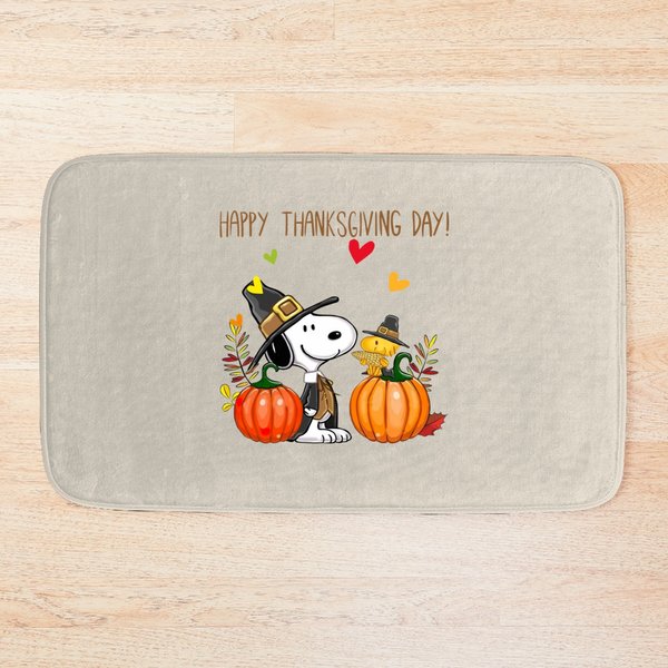 Snoopy Happy Thanksgiving Day Bath Mats-image