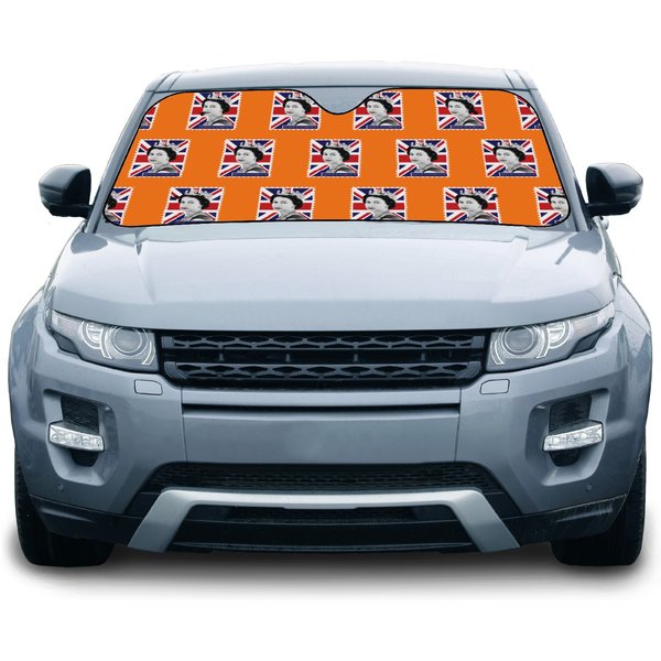 Queen Elizabeth Ii Stamp_ Union Jack Car Sun Shades-image