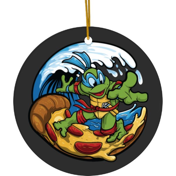 Ninja Turtles Surfing Pizza Ceramic Ornaments-image