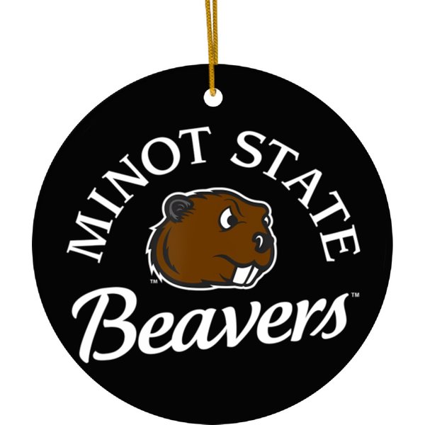 Minot State University Beavers Logo Ceramic Ornaments-image