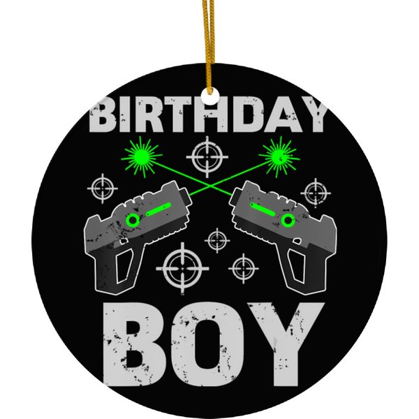 Funny Laser Tag Birthday Boy Lasertag Game Player Ceramic Ornaments