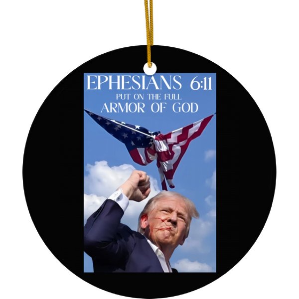 Trump Angel Flag Ceramic Ornaments, Fight Trump 2024 Ceramic Ornaments-image